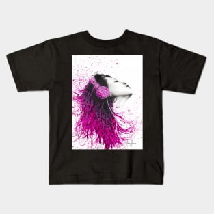 Pink Headphones Kids T-Shirt